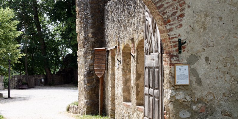 Burgruine mit Saal, Holzofen und Kapelle